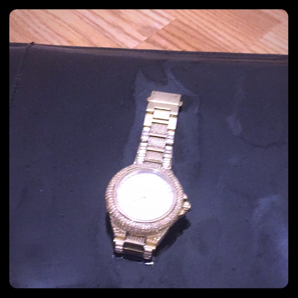 Bedazzled authentic Micharl Kors gold watch